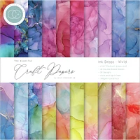 Craft Consortium Ink Drops Vivid Double-Sided Paper Pad, 6" x 6"