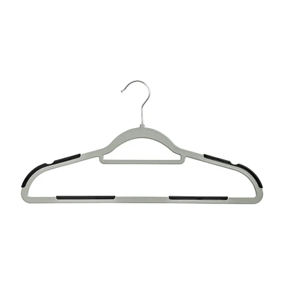 Honey Can Do Gray & Black Anti-Slip Rubber Grip Plastic Hangers, 15ct.