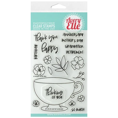 Avery Elle Cup of Wishes Clear Stamp Set
