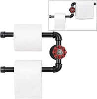 Black Heavy Duty Iron Pipe Toilet Paper Roll Holder