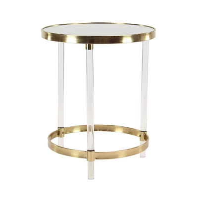 23'' Gold Acrylic Contemporary Accent Table