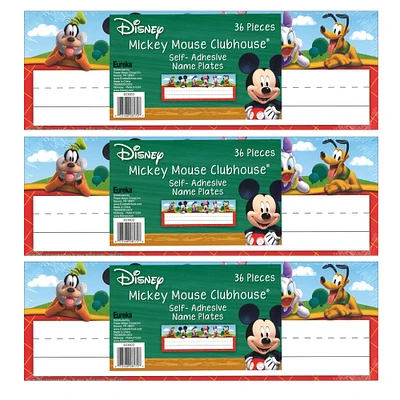 Eureka® Mickey Mouse Clubhouse® Self-Adhesive Name Plates, 3 Packs of 36