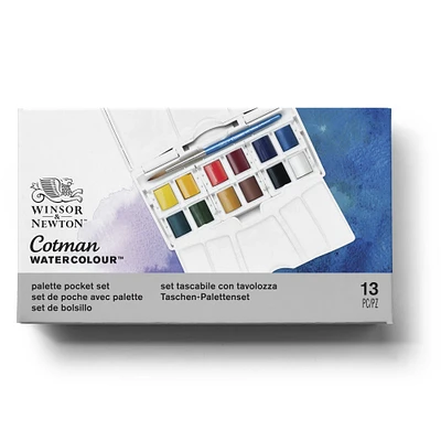 6 Pack: Winsor & Newton® Cotman® Watercolor Pocket PLUS Set - 12 Half Pans