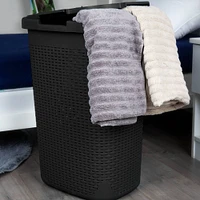 Mind Reader 60L Hamper Laundry Basket with Cutout Handles