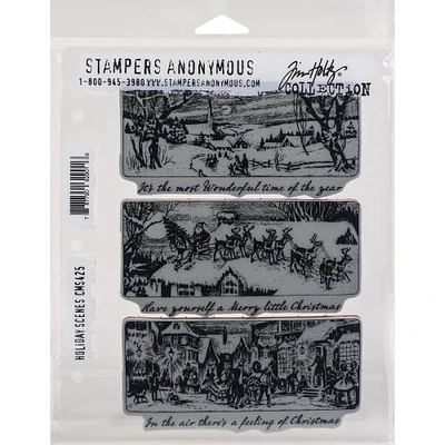 Stampers Anonymous Tim Holtz® Holiday Scenes Cling Stamps