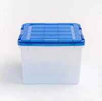 IRIS® WeatherPro™ 44qt. Clear Heavy Duty Plastic Storage Bins with Blue Lids, 4ct.