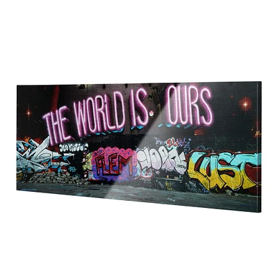 The World is Ours Graffiti Glossy Wall Art