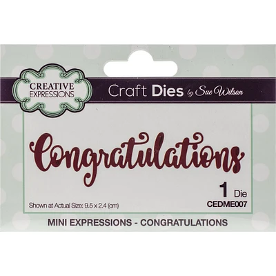 Creative Expressions Sue Wilson Mini Expressions Congratulations Die