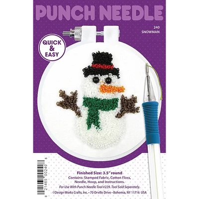 Design Works™ Round Snowman Punch Needle Kit