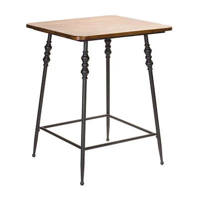 23.5" Iron & Wood Accent Table