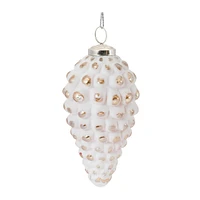 Whitewashed Gold Glass Drop & Ball Ornament Set