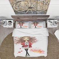 Designart 'Fashionable teenage girl' Glamour Bedding Set