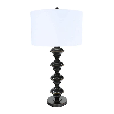 Metal Candlestick Table Lamp with Oil Rubbed Finish