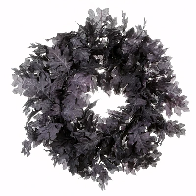 28" Black Halloween Oak Leaf Wreath