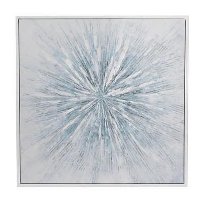 White Wood Glam Framed Abstract Wall Art 39" x 39" x 2"