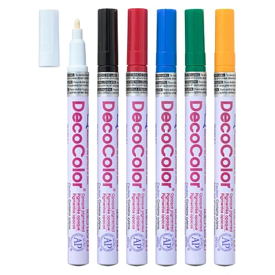 6 Packs: 6 ct. (36 total) DecoColor™ Glossy Oil Base Fine Tip Paint Marker Set