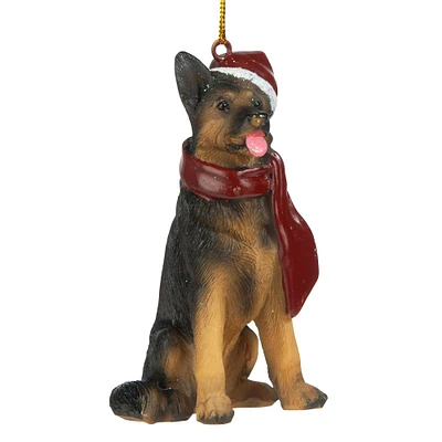 3.5" German Shepard Holiday Dog Ornament