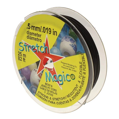 Stretch Magic® 0.5mm Black Bead & Jewelry Cord, 25m