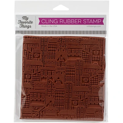 My Favorite Things Background City Block Cling Rubber Stamp