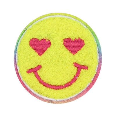 Iron-On & Adhesive Smiley Face Embroidered Patch by Make Market®