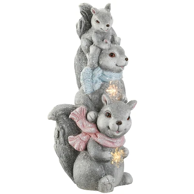 19" LED Squirrel Trio Figurine