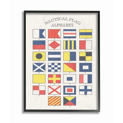 Stupell Industries Nautical Flag Alphabet Framed Wall Print