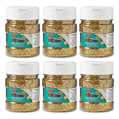 Creative Arts 4oz. Gold Glitter Jar, Pack of 6