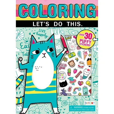 Let's Do This: Puffy Sticker Coloring & Activity Book