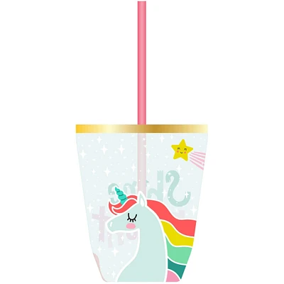 American Crafts™ Unicorn Reusable Cup with Straw