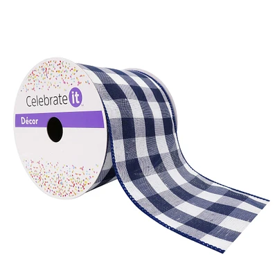 4" Buffalo Check Wired Ribbon by Celebrate It™ Décor