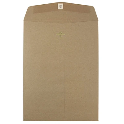 JAM Paper 9" x 12" Brown Kraft Envelopes with Clasp