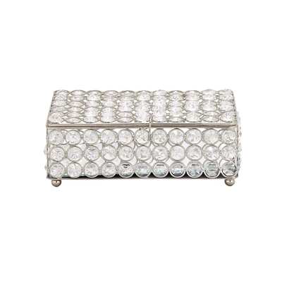 Silver Crystal Glam Jewelry Box