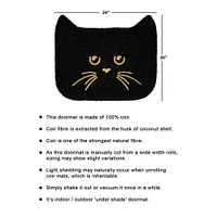 RugSmith Black Machine Tufted Glitter Shaped Cat Doormat