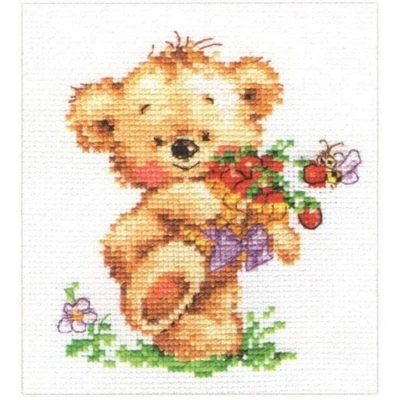 Alisa Sweet Tooth Teddy Bear Cross Stitch Kit