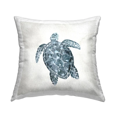 Stupell Industries Nautical Sea Turtle Swimming Aquatic Animal Throw Pillow, 18" x 18"