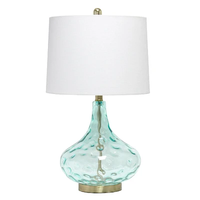 Lalia Home Classix 24" Blue Dimpled Colored Glass Table Lamp