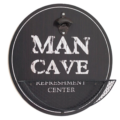 American Art Décor™ Man Cave Bottle Opener & Cap Catcher Wall Décor