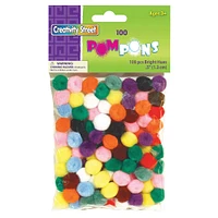 Creativity Street® 0.5" Bright Hues Pom Poms, 12 Packs of 100