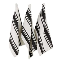 DII® Black Chef Stripe Dish Towels, 3ct.