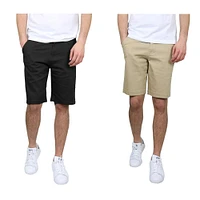 Galaxy by Harvic Men's Flat Front Slim Fit Stretch Chino Shorts