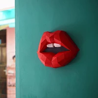 Papercraft World Red Lips 3D Papercraft Wall Art DIY Kit