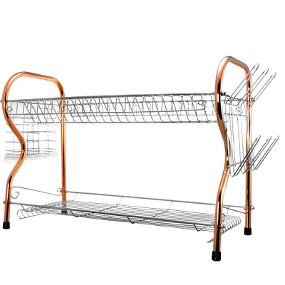 Better Chef 16" Chrome-Plated & Copper 2-Tier Dish Rack