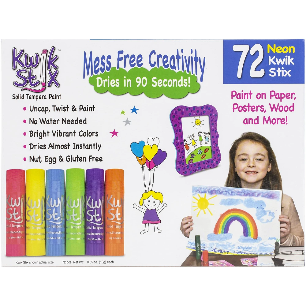 Kwik Stix™ Neon 72 Piece Tempera Paint Set