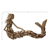 21" Driftwood Mermaid Wall Décor