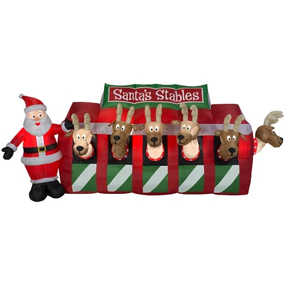 4.4ft. Airblown® Inflatable Christmas Santa Reindeer Stable