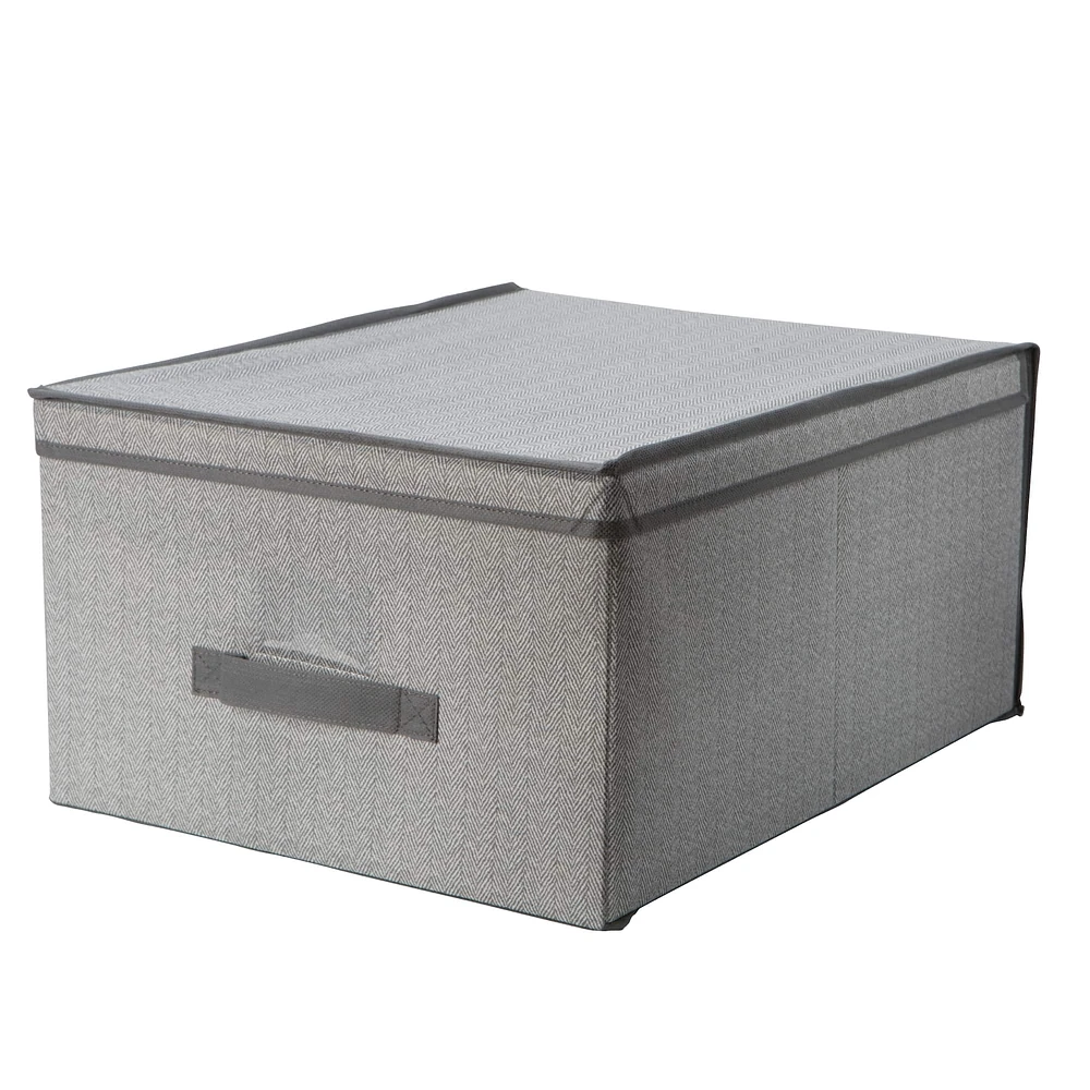 Simplify 16" Herringbone Gray Storage Box