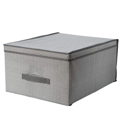 Simplify 16" Herringbone Gray Storage Box