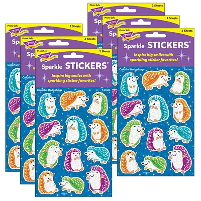 Trend Enterprises® Sparkle Stickers® Colorful Hedgehogs, 6 Packs of 24