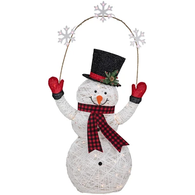 5ft. LED Snowman Holding Snowflakes Outdoor Christmas Decoration