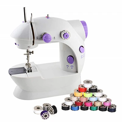 Liantral Lavender Dual Speed Essential Sewing Machine with Bobbins & Sewing Thread